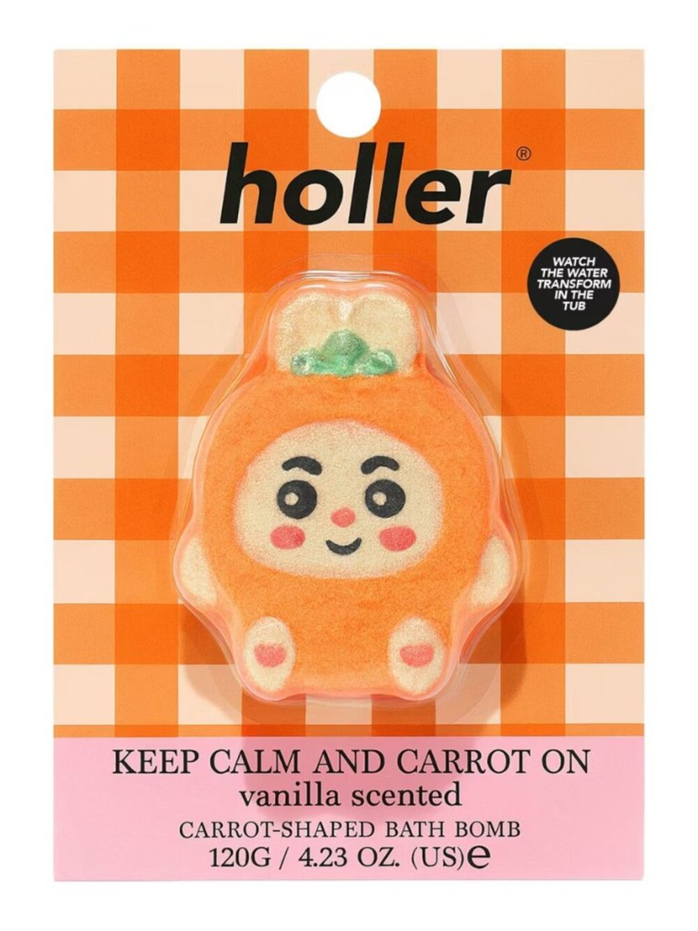 Holler and Glow Carrot Shaped Bath Bomb - Vanilla Scented